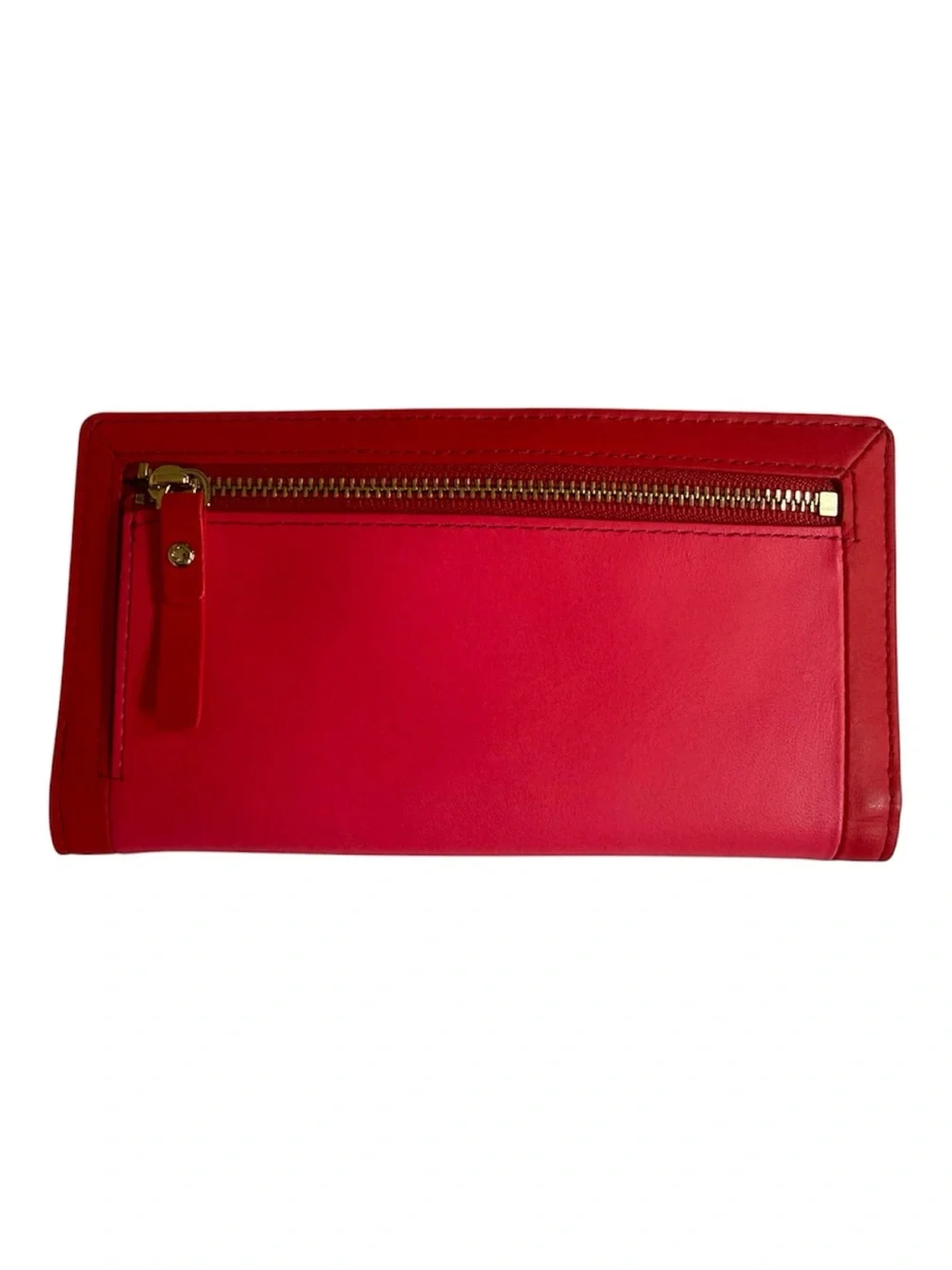Kate Spade New York Slim Continental Snap Wallet Vibrant Pink/Red Leather Luxury